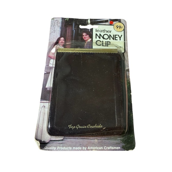 Other - Vintage Top Grain Cowhide Leather Money Clip Wallet – New in Package